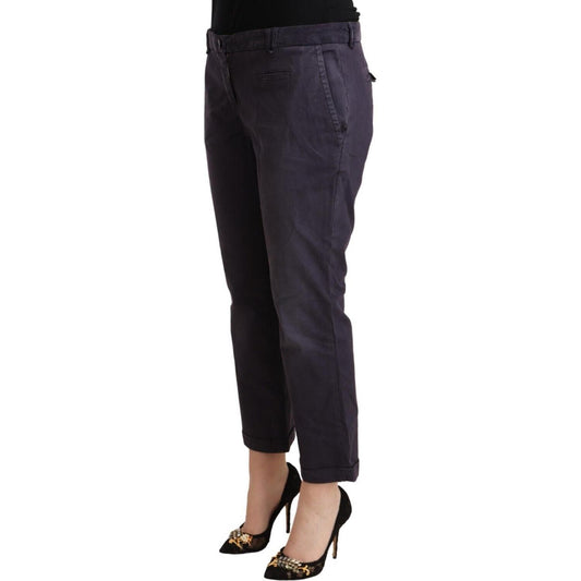 Jucca Black Low Waist Folded Hem Flared Cropped Pants PAN72181 - 46