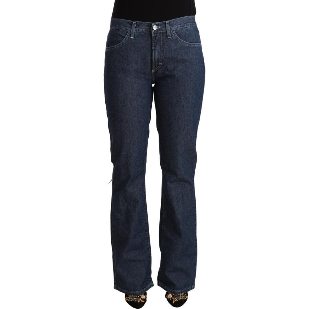 GF Ferre Blue Cotton Mid Waist Flared Denim Jeans PAN72222 - 31