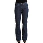 GF Ferre Blue Cotton Mid Waist Flared Denim Jeans PAN72222 - 31