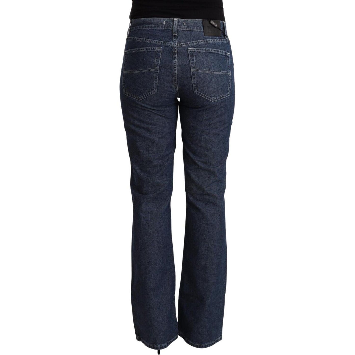 GF Ferre Blue Cotton Mid Waist Flared Denim Jeans PAN72222 - 31