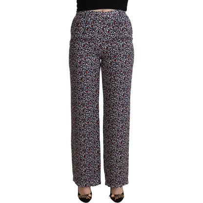 Michael Kors Black High Waist Printed Straight Pants