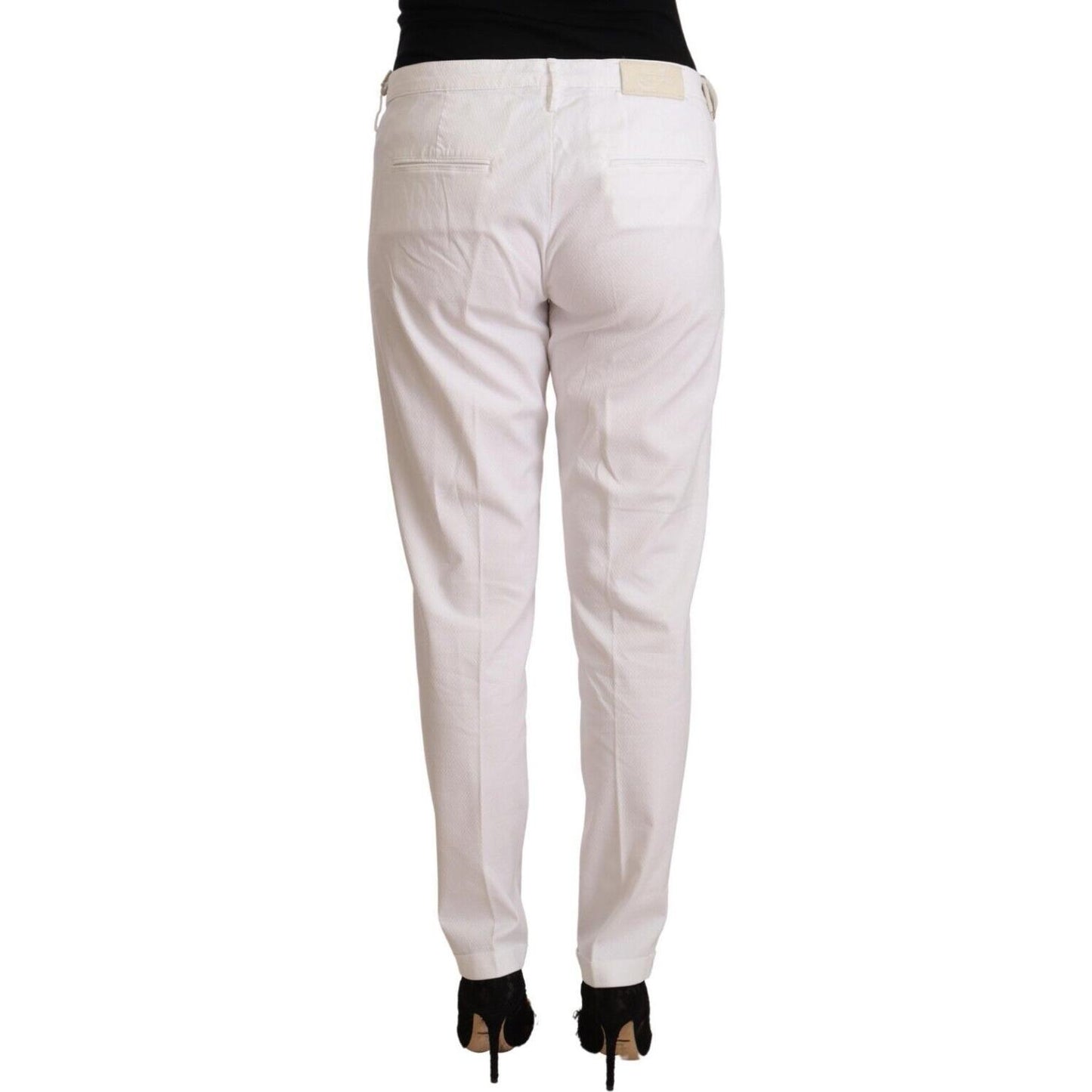 Jacob Cohen White Mid Waist Tapered Birgitte Pants PAN72620 - 31