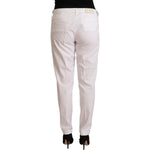 Jacob Cohen White Mid Waist Tapered Birgitte Pants PAN72620 - 31