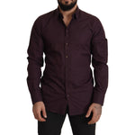 Dolce & Gabbana Purple Cotton GOLD Slim Fit Dress Shirt TSH82957- 41