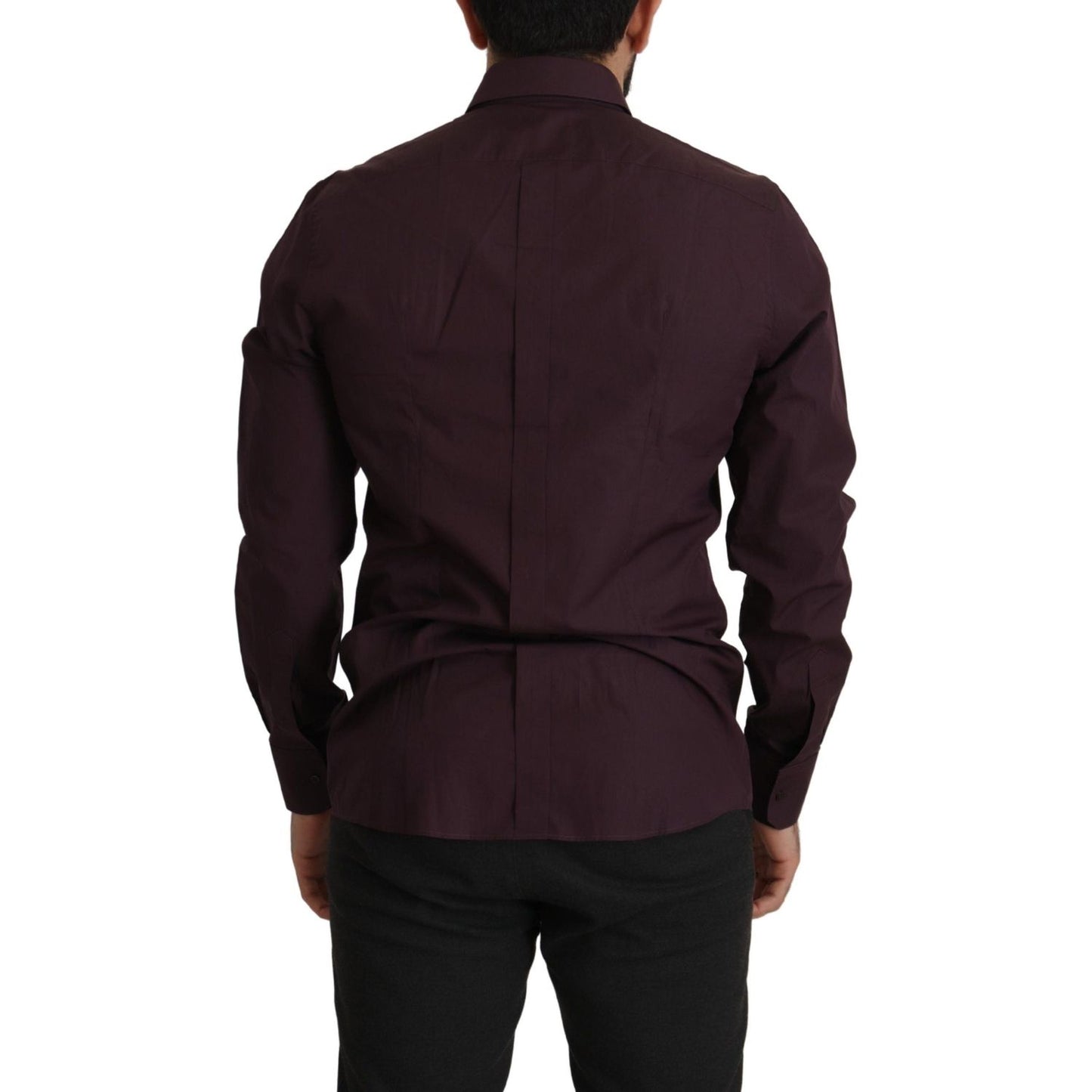 Dolce & Gabbana Purple Cotton GOLD Slim Fit Dress Shirt TSH82957- 41