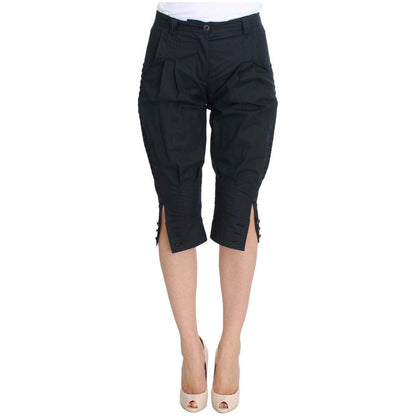 Ermanno Scervino Blue Cotton 3/4 Length Pants