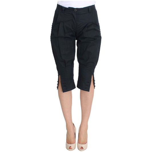 Ermanno Scervino Blue Cotton 3/4 Length Pants