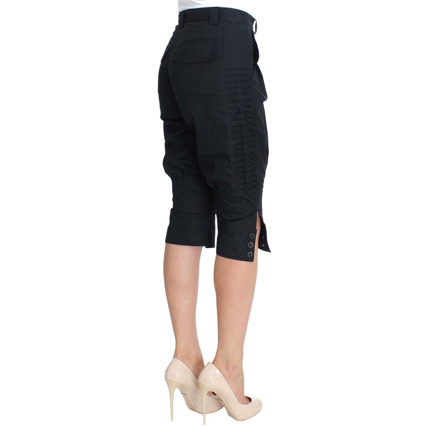 Ermanno Scervino Blue Cotton 3/4 Length Pants