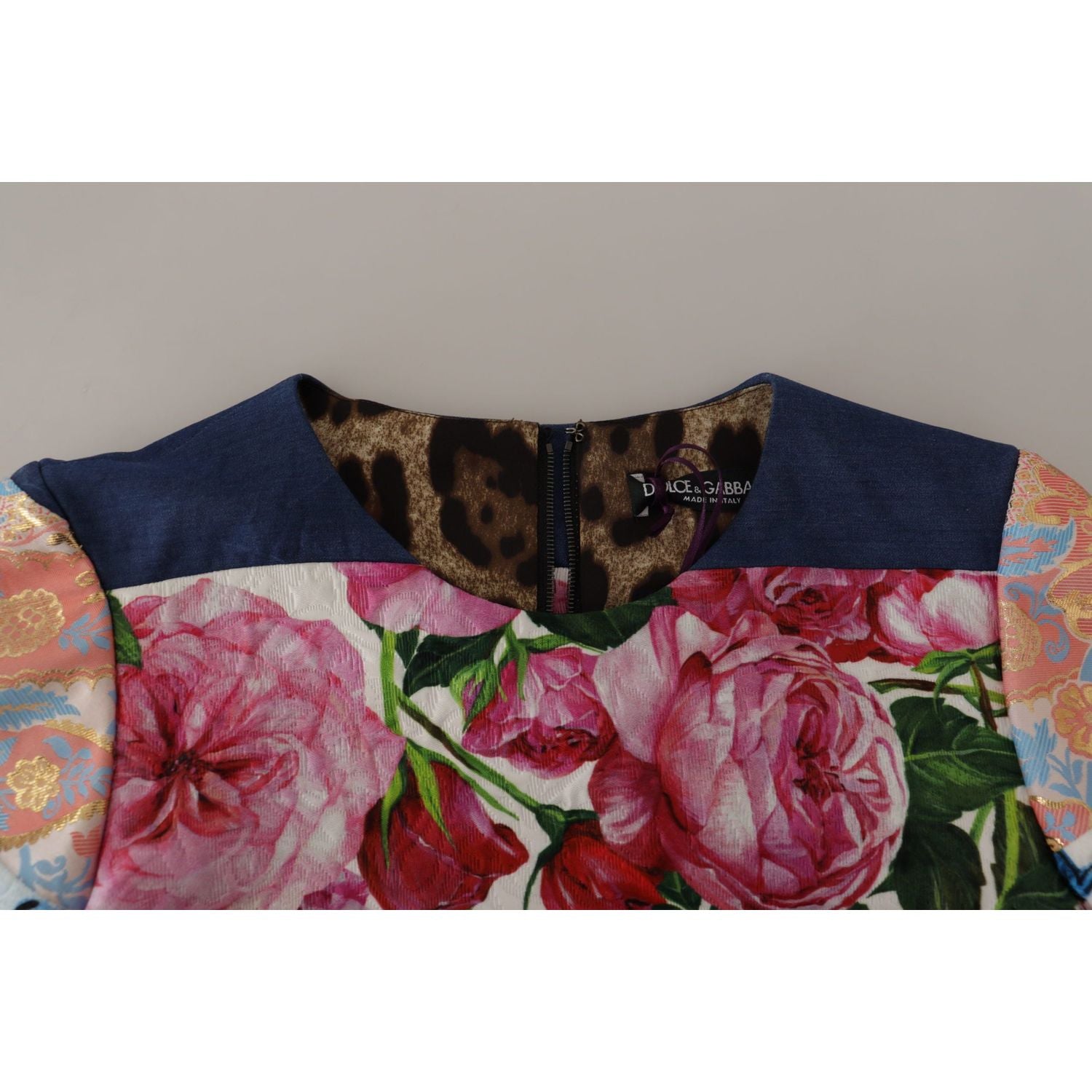 فستان قصير من دولتشي آند غابانا بنقشة مرقعة - متعدد الألوان