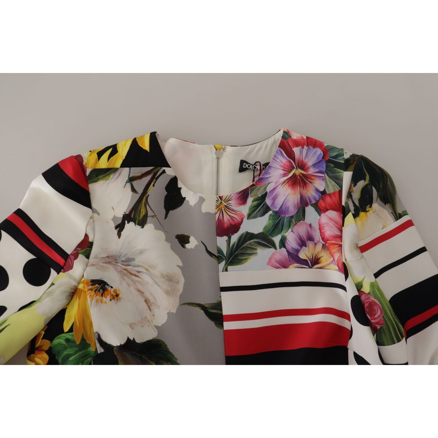 فستان دولتشي آند غابانا متعدد الألوان من قماش شارموز