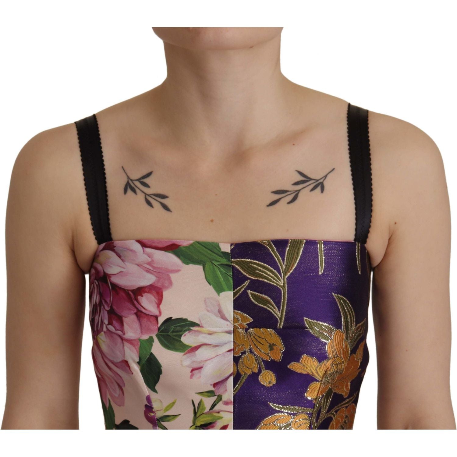 فستان من مزيج الحرير من دولتشي آند غابانا