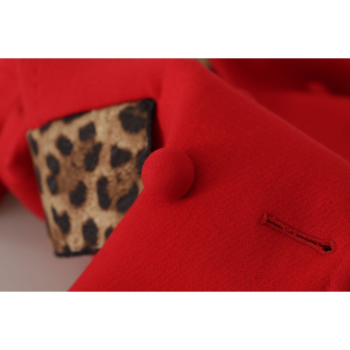 Dolce & Gabbana Dolce & Gabbana Elegant Red Leopard Trench Coat JKT3317- 38 1% Rayon,12% Cotton,1728,2% Silk,67345645728,Clothing,Dolce & Gabbana,IT36|XXS,IT38|XS,Jackets & Coats - Women - Clothing,Material: 85% Wool,New with tags,Red,Women,Women - Clothi