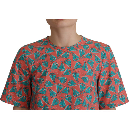 Dolce & Gabbana Pink Sail Boat Print Cotton T-shirt TSH7831- 38