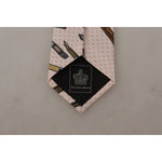 Dolce & Gabbana Pink Pen Dots Print 100% Silk Adjustable Neck Accessory Tie KRA3179