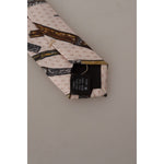Dolce & Gabbana Pink Pen Dots Print 100% Silk Adjustable Neck Accessory Tie KRA3179
