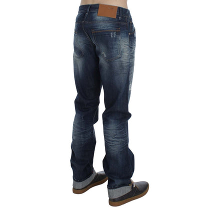 Acht Blue Wash Cotton Denim Regular Fit Jeans