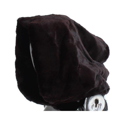 Dolce & Gabbana Purple Weasel Fur Crochet Hood Scarf Hat