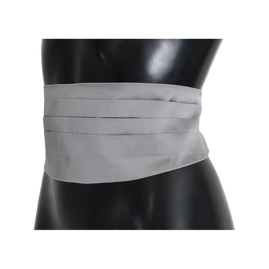 Dolce & Gabbana Gray Waist Belt Silk Cummerbund SIG13995-1