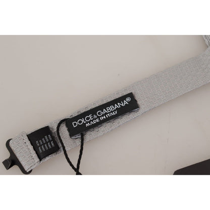 Dolce & Gabbana Gray 100% Silk Adjustable Neck Papillon Tie
