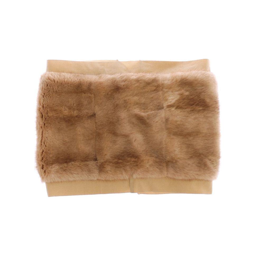 Dolce & Gabbana Beige MINK Fur Scarf Foulard Neck Wrap