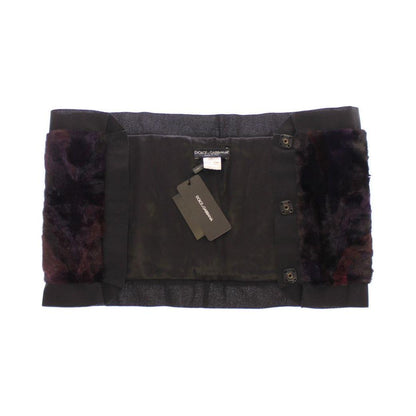 Dolce & Gabbana Purple MINK Fur Scarf Foulard Neck Wrap