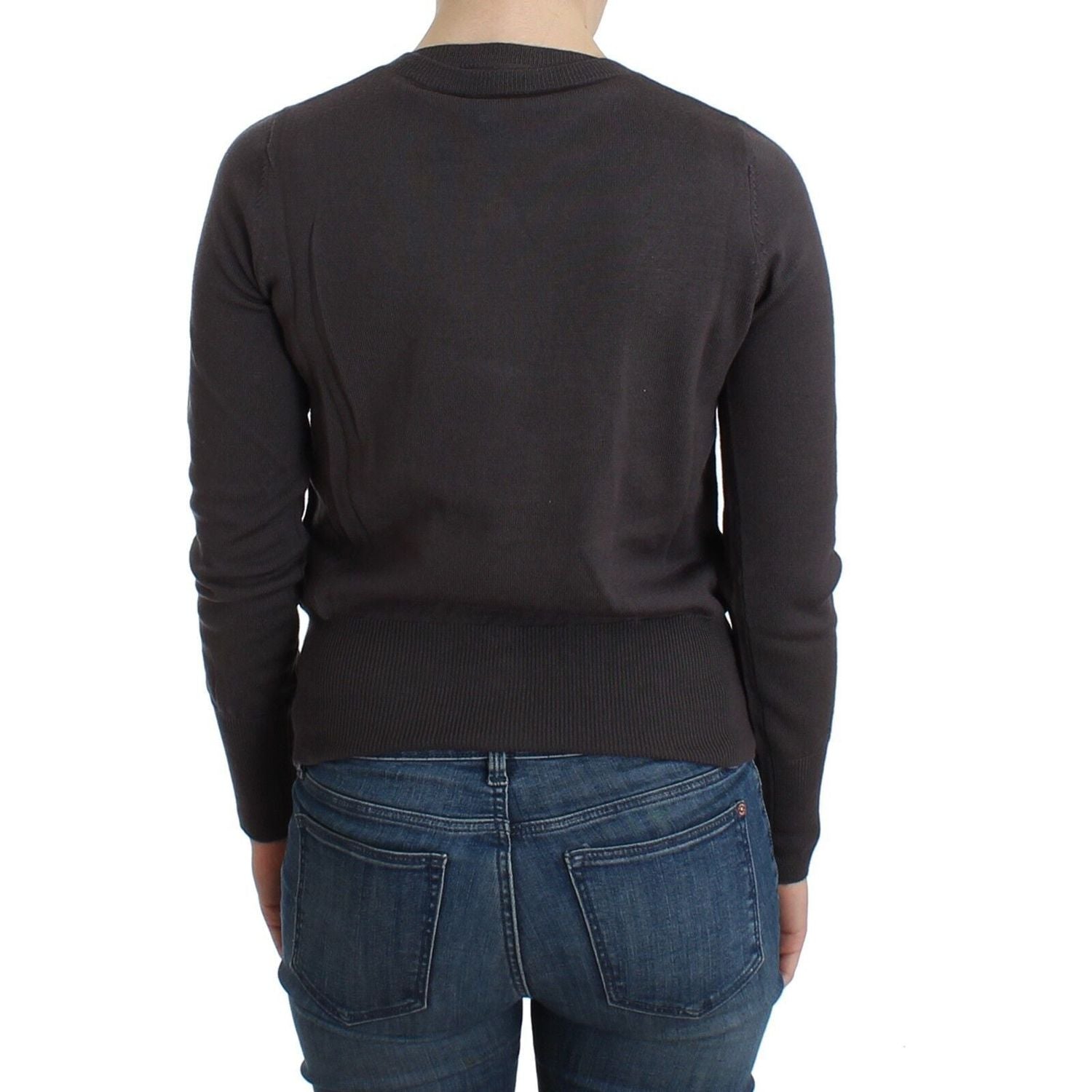 John Galliano Purple Wool Sequined Cardigan Knit Sweater