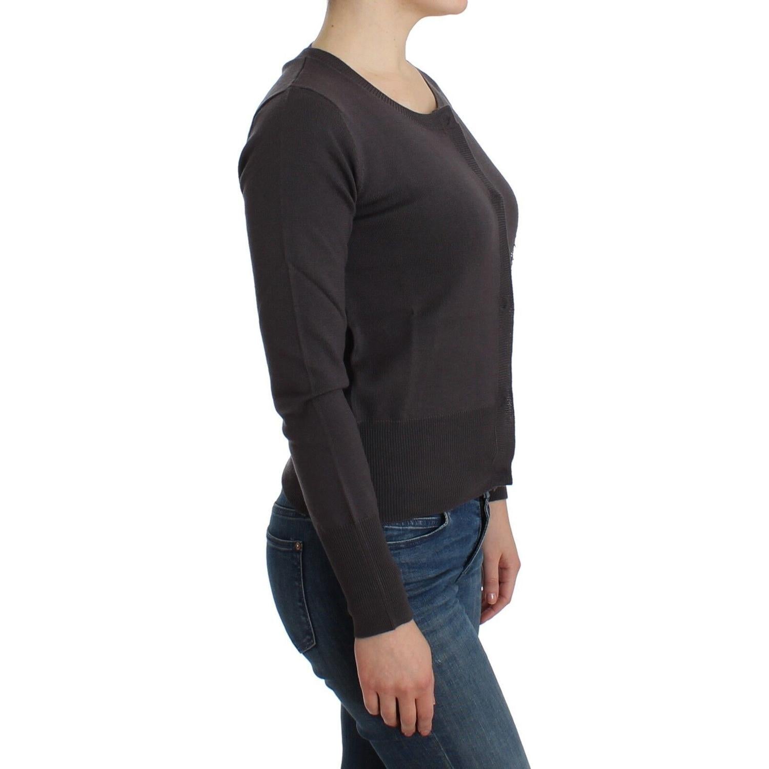 John Galliano Purple Wool Sequined Cardigan Knit Sweater