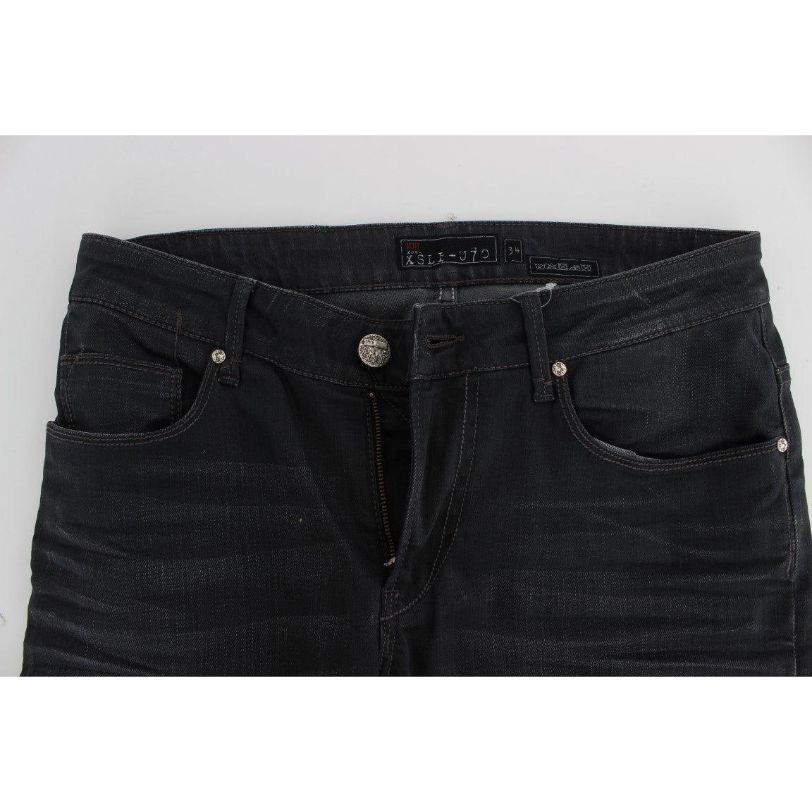 Acht أنيق رمادي سليم صالح للرجال قسط الدنيم