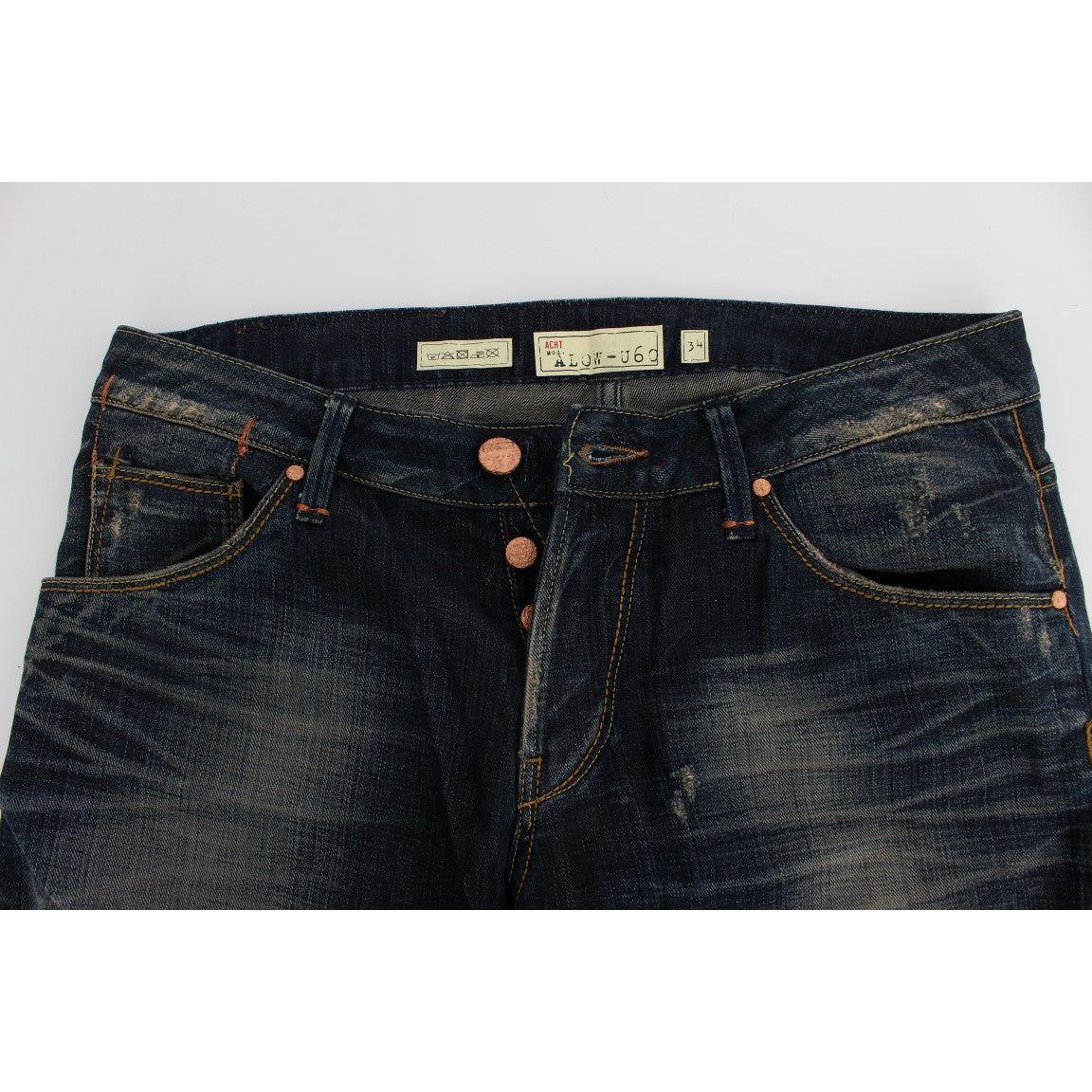 بنطلون جينز رجالي أنيق بقصّة مستقيمة وخصر منخفض