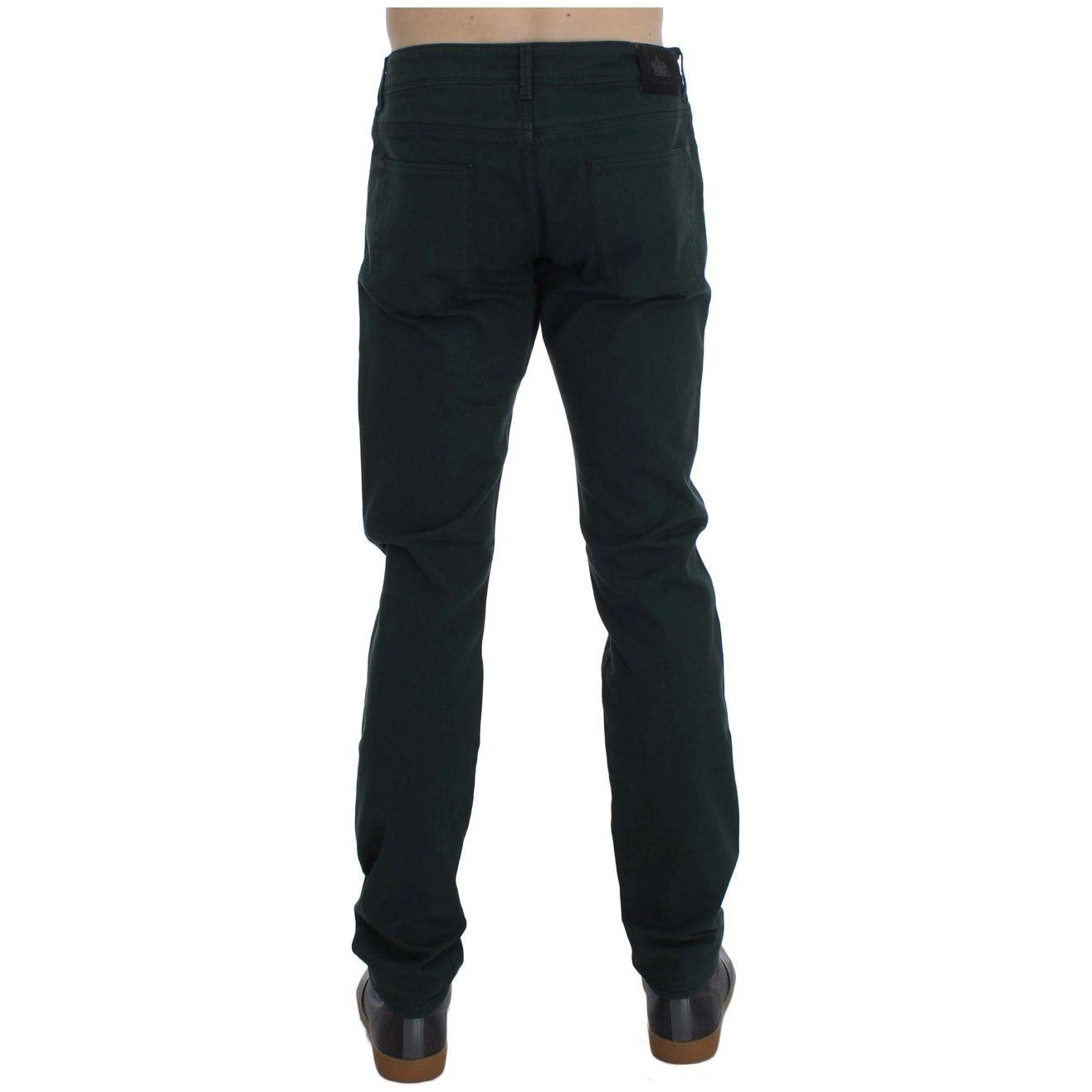 إيرمانو شيرفينو جينز أخضر أنيق بقصة مستقيمة