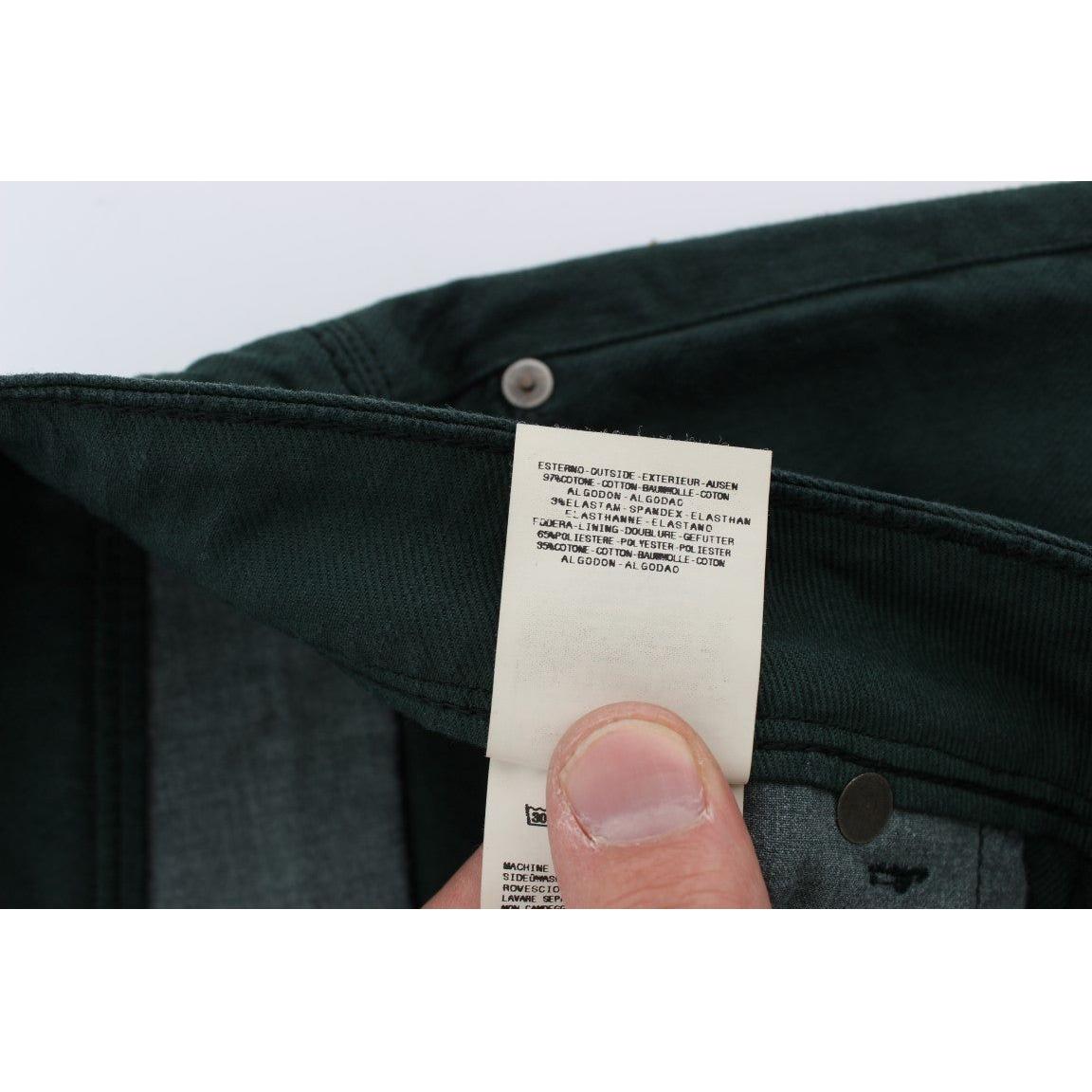 إيرمانو شيرفينو جينز أخضر أنيق بقصة مستقيمة