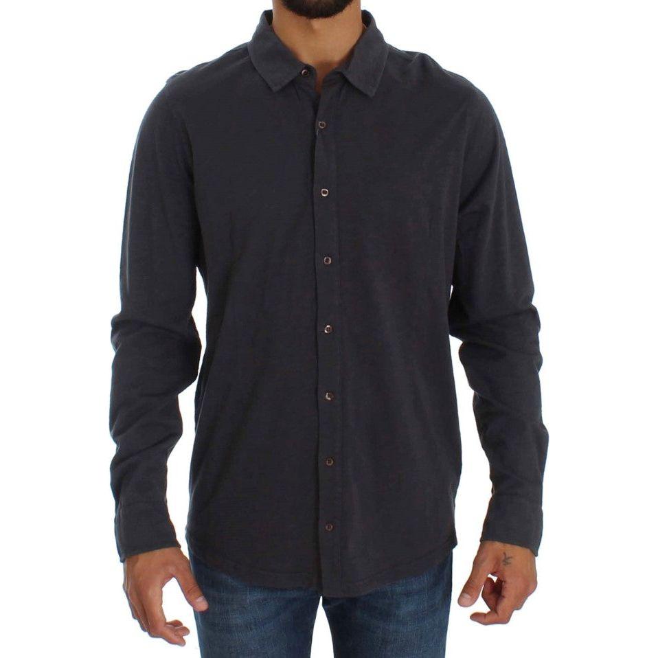 Alpha Massimo Rebecchi Gray Cotton Button Down Casual Shirt SIG31041-58