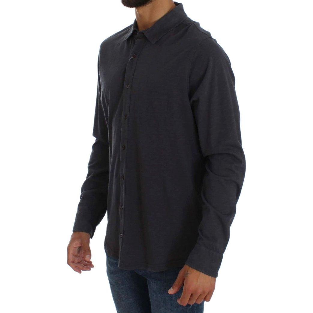 Alpha Massimo Rebecchi Gray Cotton Button Down Casual Shirt SIG31041-58