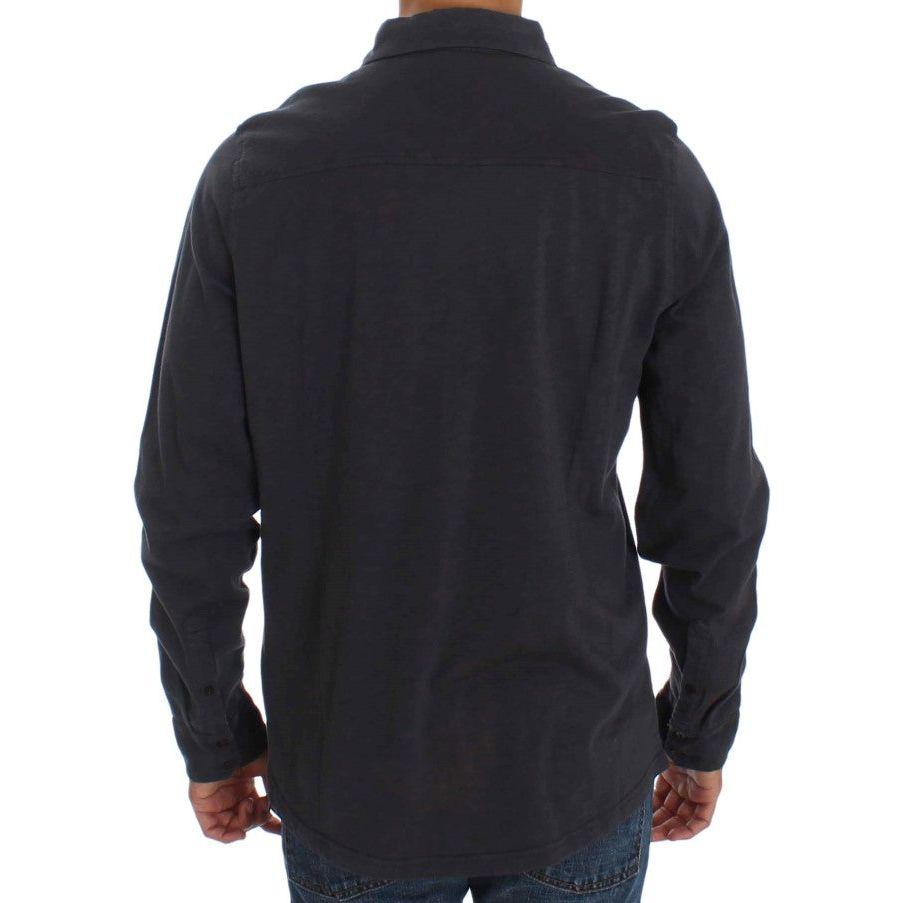 Alpha Massimo Rebecchi Gray Cotton Button Down Casual Shirt SIG31041-58