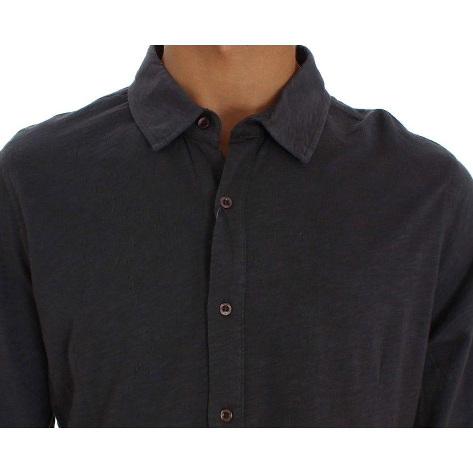 Alpha Massimo Rebecchi Gray Cotton Button Down Casual Shirt SIG31041-58