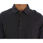 Alpha Massimo Rebecchi Gray Cotton Button Down Casual Shirt SIG31041-58