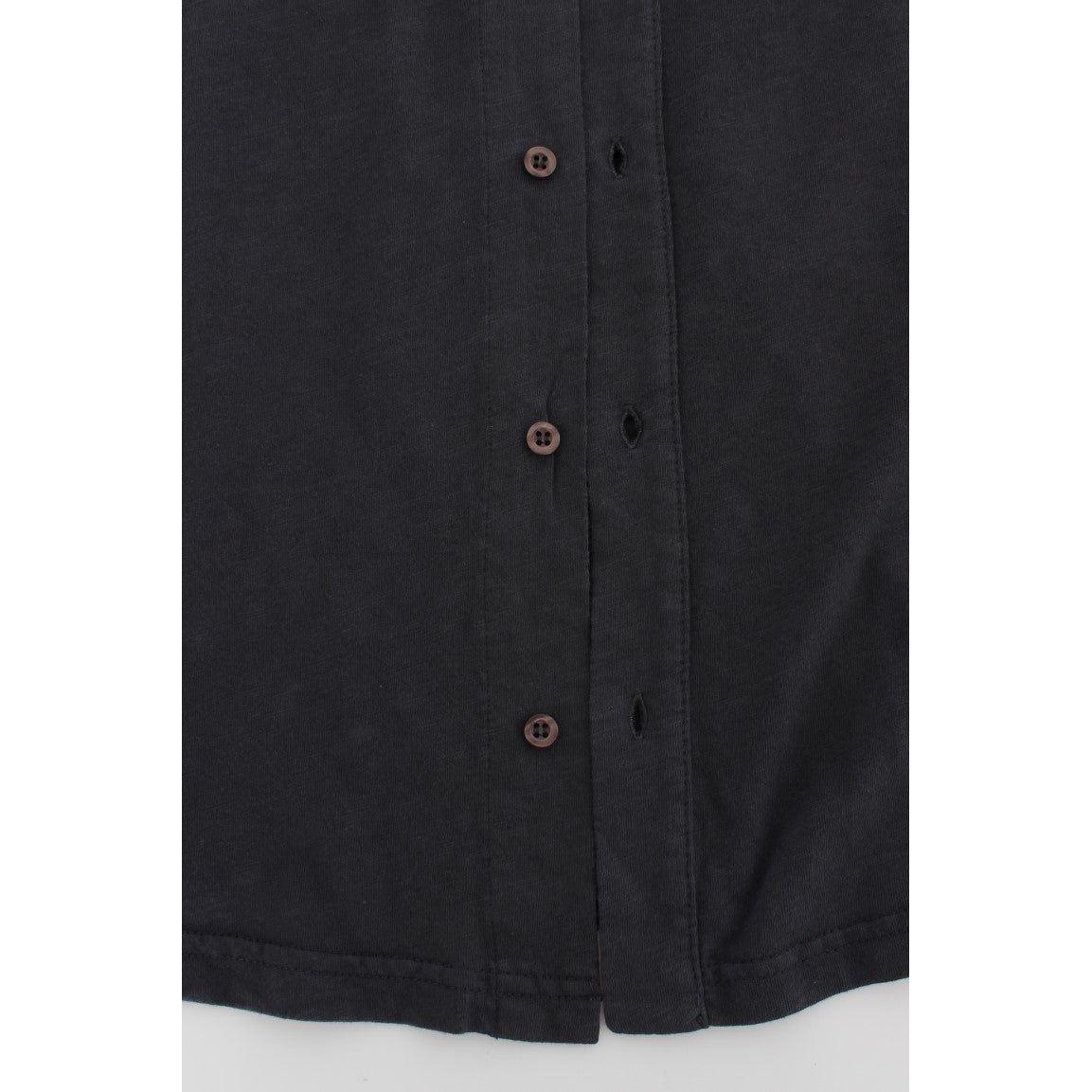 Alpha Massimo Rebecchi Gray Cotton Button Down Casual Shirt SIG31041-58