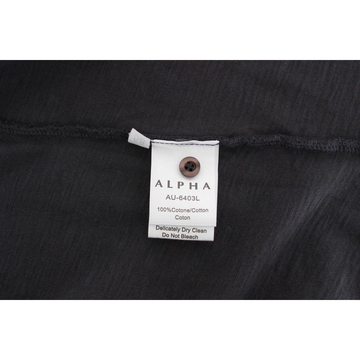 Alpha Massimo Rebecchi Gray Cotton Button Down Casual Shirt SIG31041-58