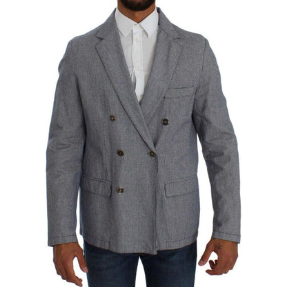 Master Coat Blue Double Breasted Regular Fit Blazer