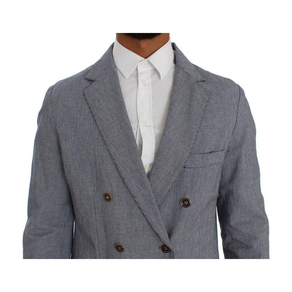 Master Coat Blue Double Breasted Regular Fit Blazer