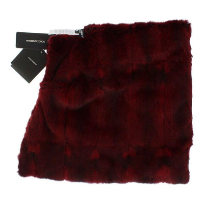 Dolce & Gabbana Bordeaux Hamster Fur Crochet Hood Scarf Hat