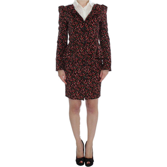 BENCIVENGA Black Multicolor Floral Suit SIG30890-1