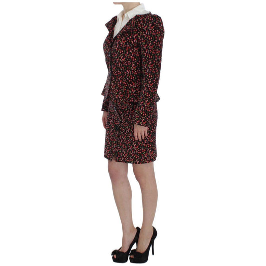BENCIVENGA Black Multicolor Floral Suit SIG30890-1