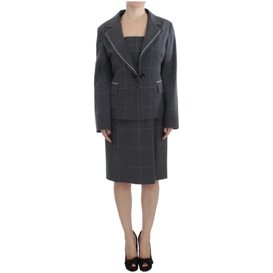 BENCIVENGA Gray Stretch Sheath Dress Suit Set SIG30900-1