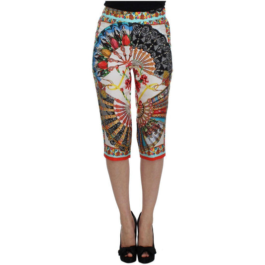 Dolce & Gabbana Multicolor Majolica Sicily Silk Pants SIG32521-1