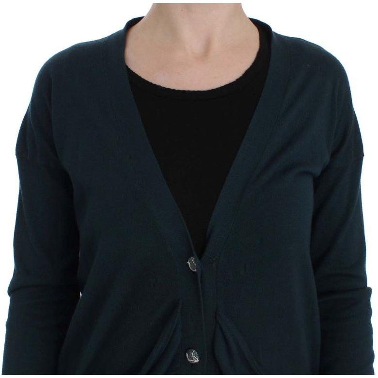 PINK MEMORIES Green Button Down Cardigan Sweater