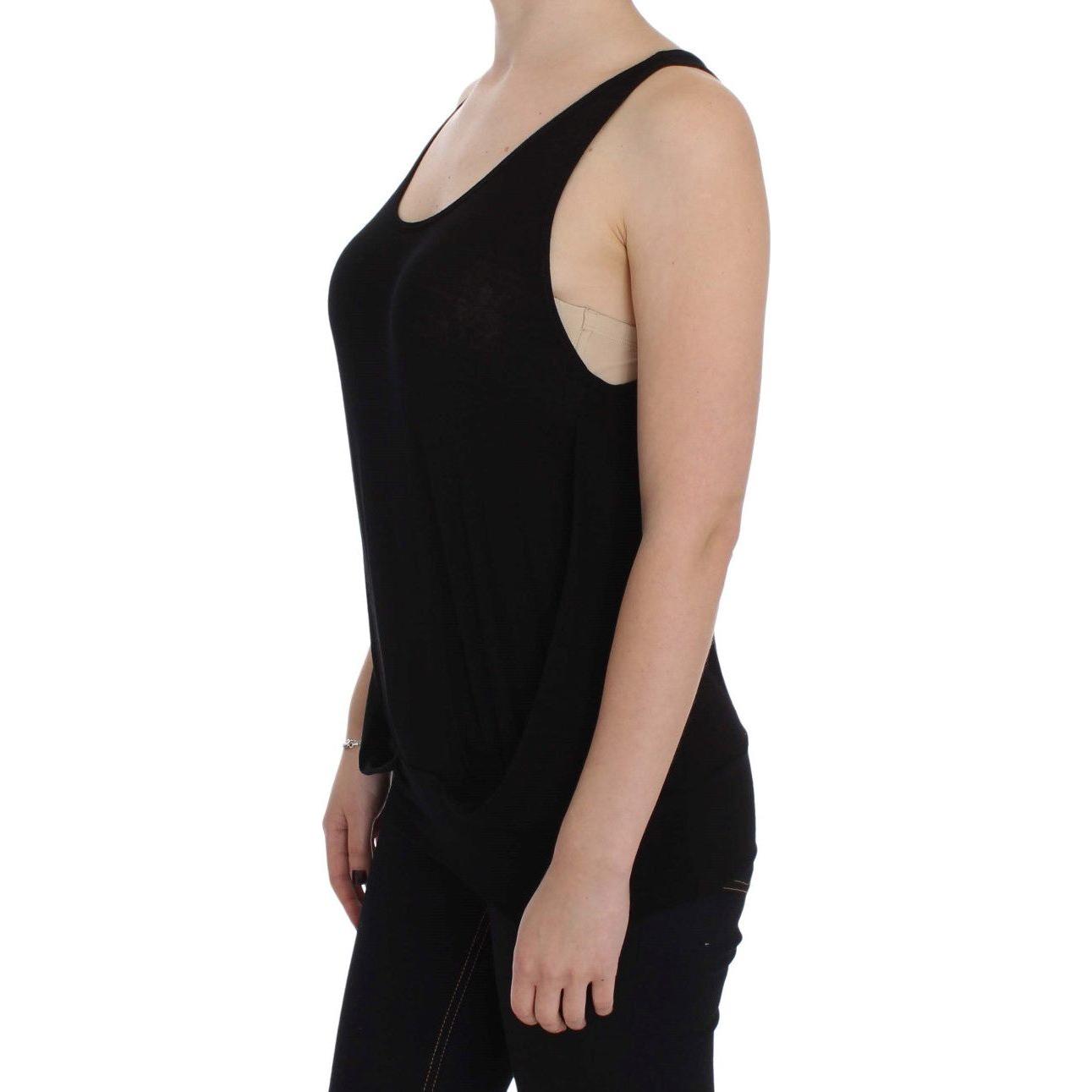 PLEIN SUD Black Stretch Sleeveless Blouse