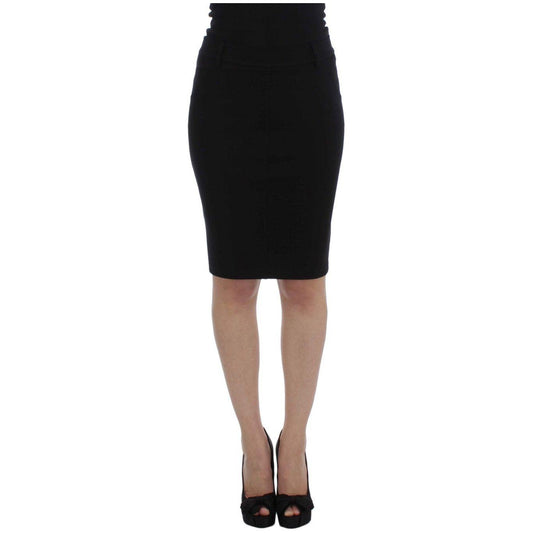 PLEIN SUD Black Straight Pencil Skirt SIG30995-3