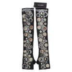 Dolce & Gabbana Black Cashmere Sequined Finger Less Gloves LB67-2