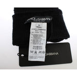 Dolce & Gabbana Black Cashmere Sequined Finger Less Gloves LB67-2